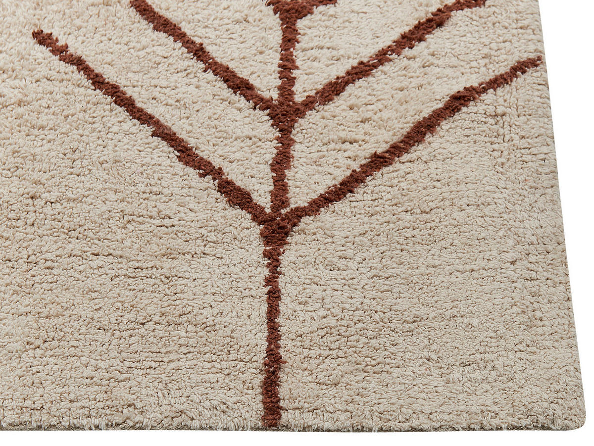 KURZFLOR-TEPPICH Akoren 200/200 cm - Beige, Textil (200/200cm) - Beliani