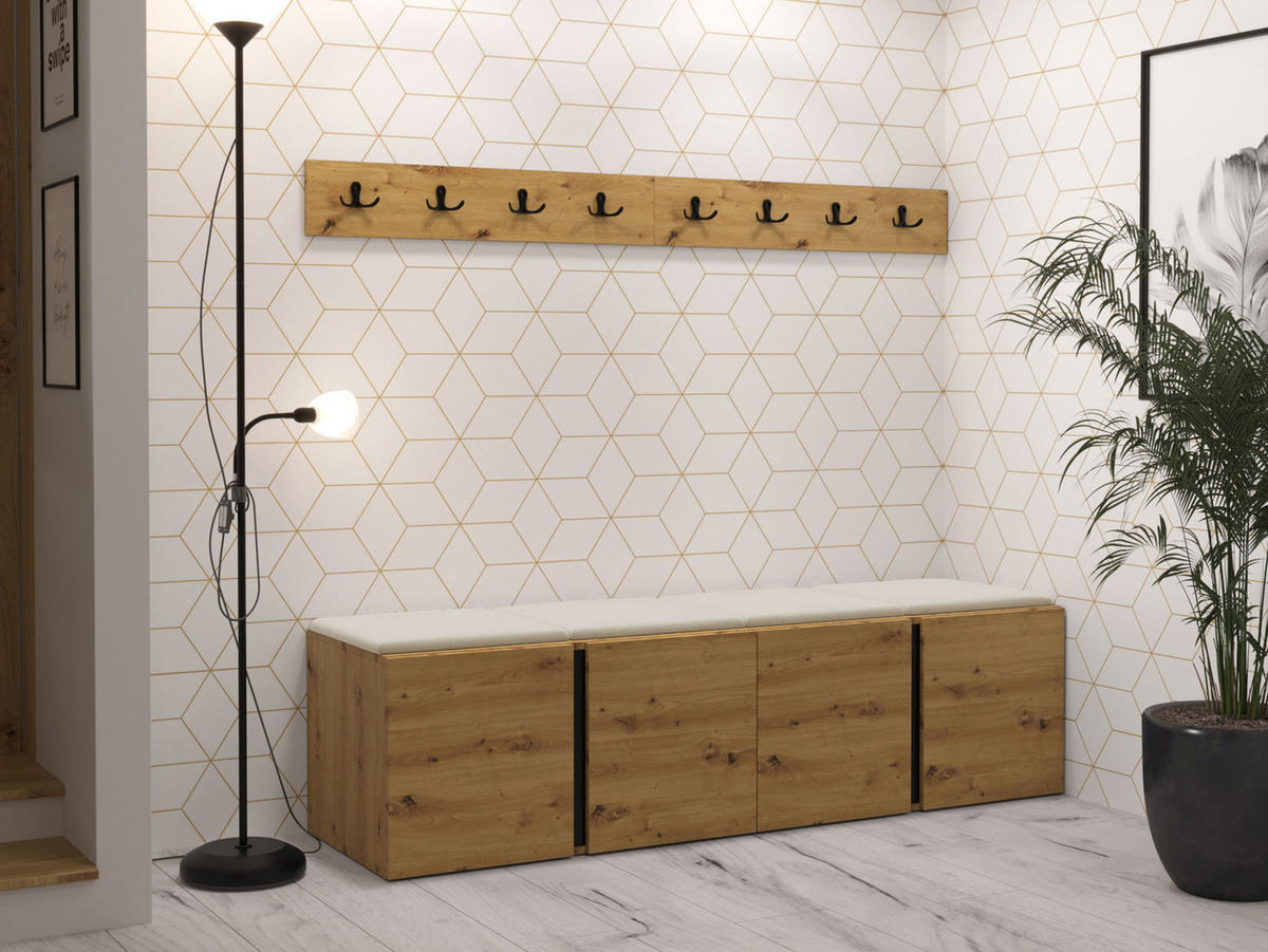 GARDEROBEN-SET Orion VII - Beige/Eiche Artisan, Holzwerkstoff/Kunststoff (168/42/46cm) - MIRJAN24