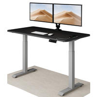 SCHREIBTISCH Elektrisch Höhenverstellbarer HomeOne 140x70cm Grau/Schwarz mit Memory-Funktion, Anti-Kollisions Technologie - Schwarz/Grau, Holzwerkstoff (70/140/72cm) - Desktronic