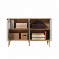 SIDEBOARD in Weiß 120x35x77,4 cm mit 2 Schränken und verstellbarem Einlegeboden - Weiß, Holzwerkstoff (35/77.4/120cm) - IVMEU