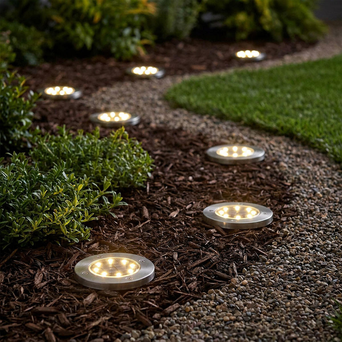 LED BODENLEUCHTE Edelstahl Silber 8er Set - Silberfarben, Metall (11.5/11.5/13cm)