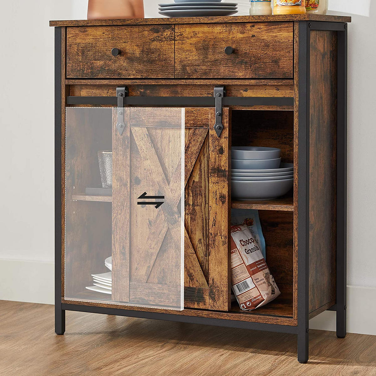 BEISTELLSCHRANK - Braun, Holzwerkstoff (30/80/70cm) - Hansiro