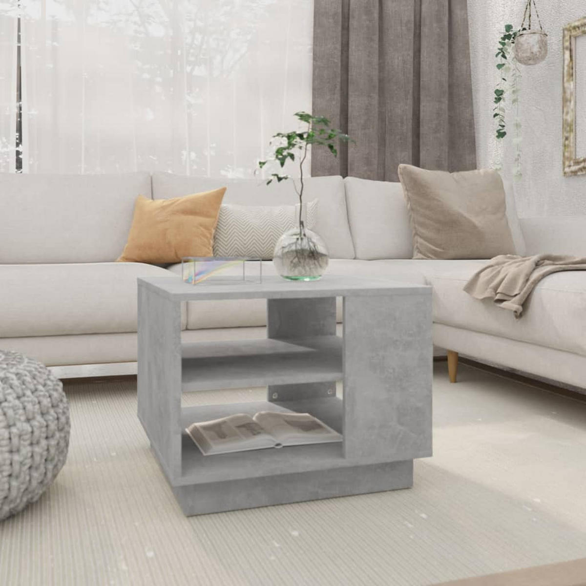 COUCHTISCH Betongrau 55x55x43 cm Holzwerkstoff - Grau, Holzwerkstoff (55/55/43cm) - furnicato