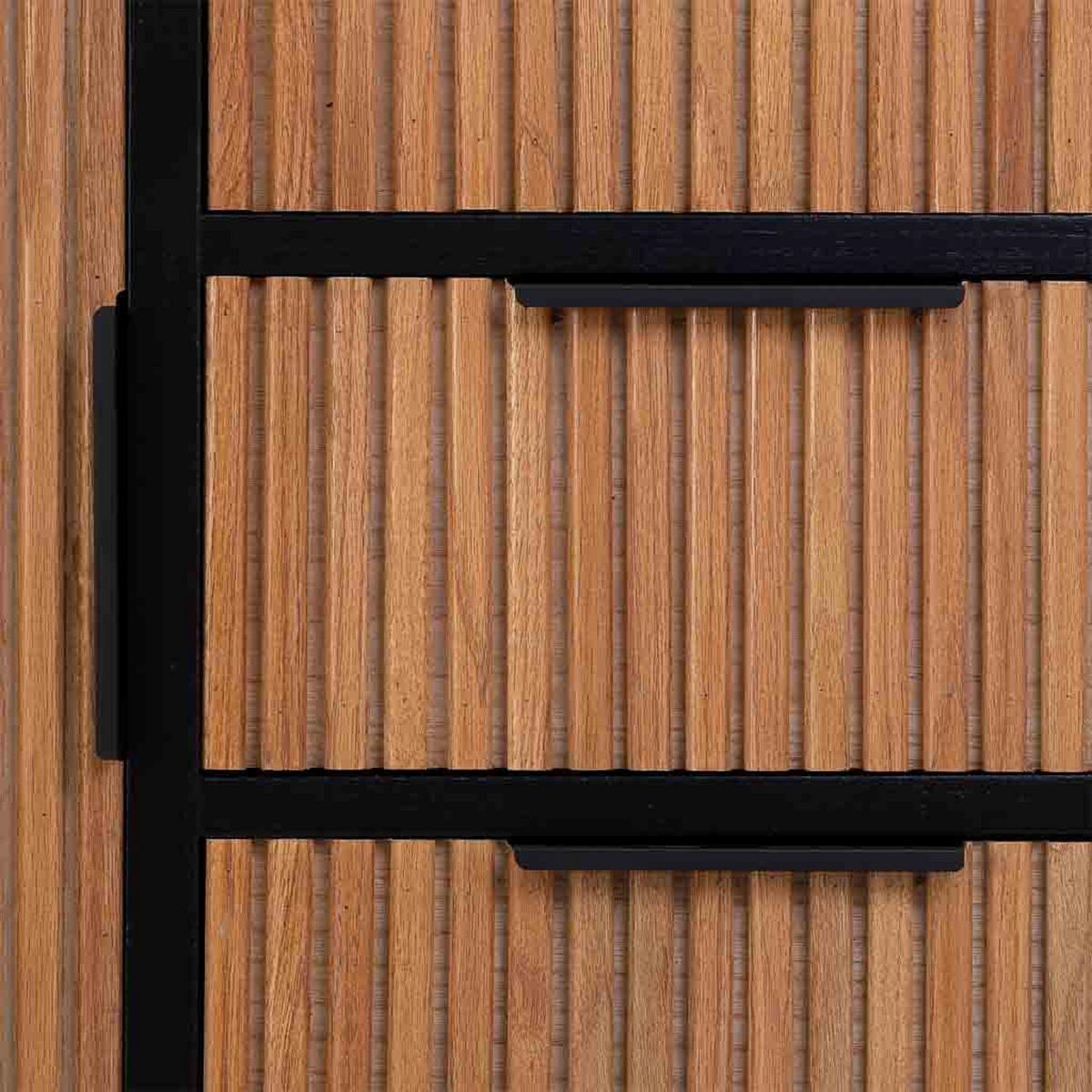 ANRICHTE mit 1 tür und 3 schubladen aus holz und metall 80x34x80 cm - Braun, Holz (80/80/34cm) - Wanderlust