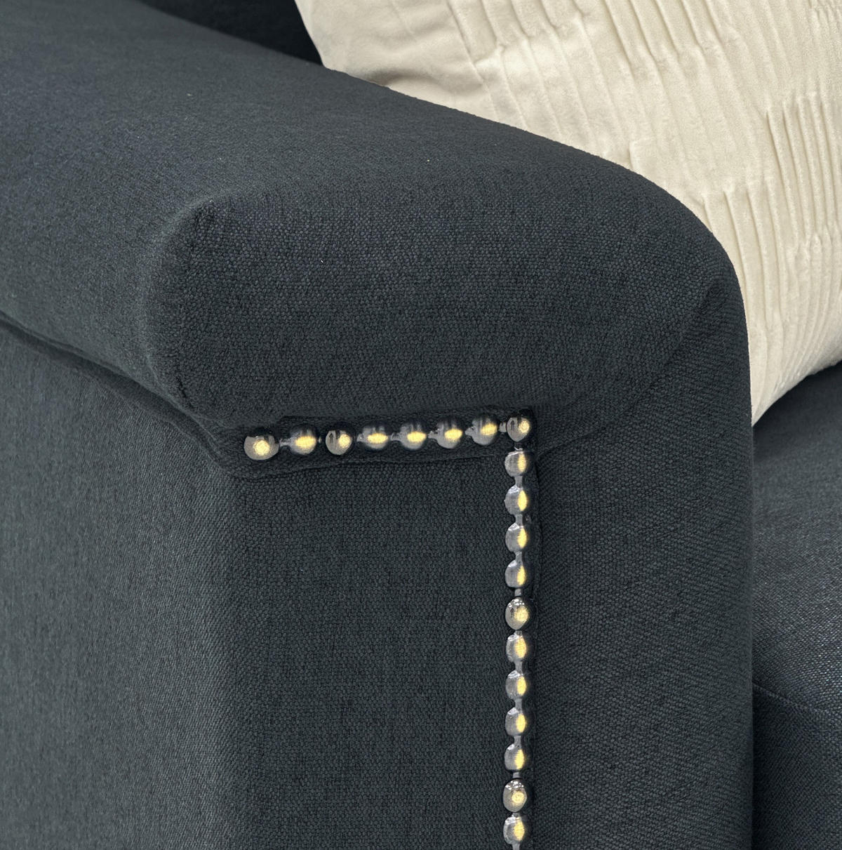2-SITZER-SOFA aus Holz 172x73.5x81.5 cm in Dunkelgrau mit Metallfüßen - Dunkelgrau, Textil (73.5/81.5/172cm) - Modfu