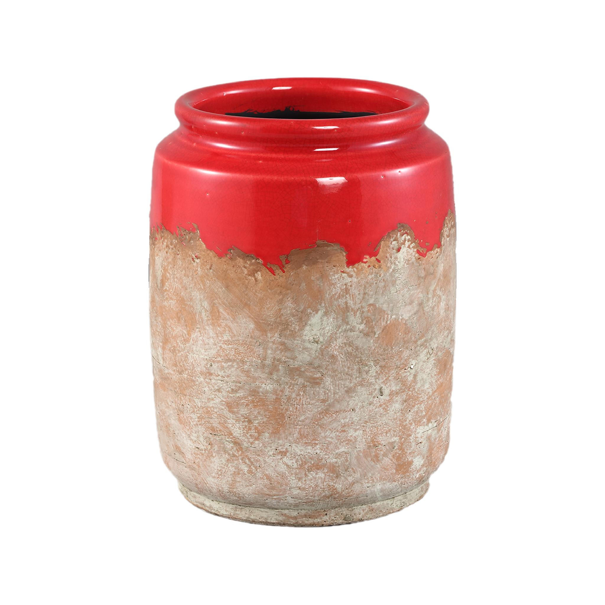 TOPF Breffni Rot 20/20/25.5cm - Rot, Keramik (25.5cm) - PTMD Collection