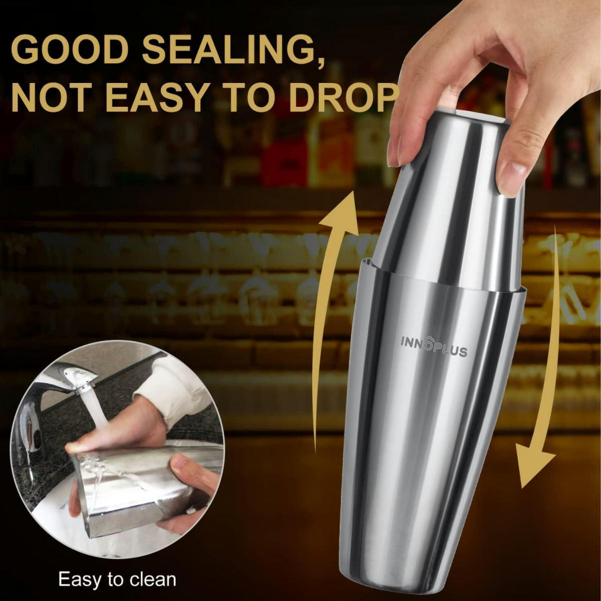 COCKTAIL Shaker Set Edelstahl 8-teiliges Set - Silberfarben, Metall (9.7/9.6/23.3cm)