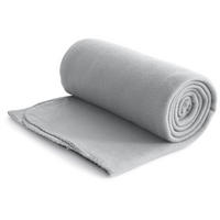 FLEECEDECKE eco-line hellgrau 130/160 cm aus 100% recyceltem Material Kettelrand Anti-Pilling - Hellgrau, Textil (130/160cm) - wometo
