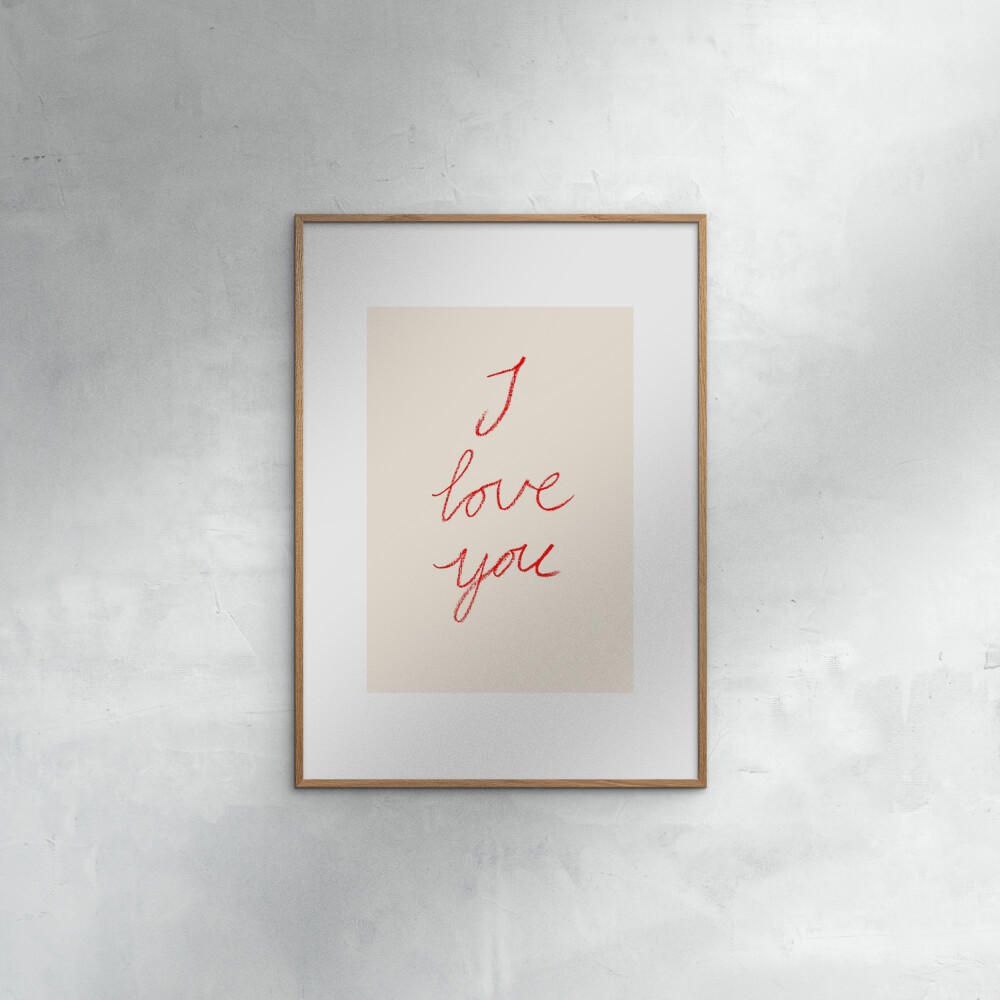 POSTER Affordable Art Prints x Johanna Klum Nyberg - I Love You - Pink, Papier (30/40/0.1cm) - Poster&Frame