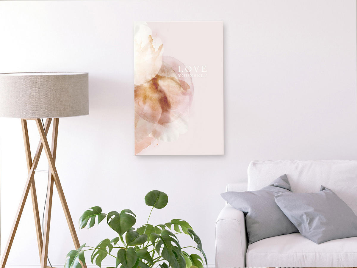 KUNSTDRUCK Rosa 40/60 cm - Pink/Beige, Textil (40/60cm) - KUNSTLOFT