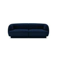 SOFA Miley aus Samt königsblau 2 Sitzplätze - Blau, Textil (90/70/180cm) - Micadoni
