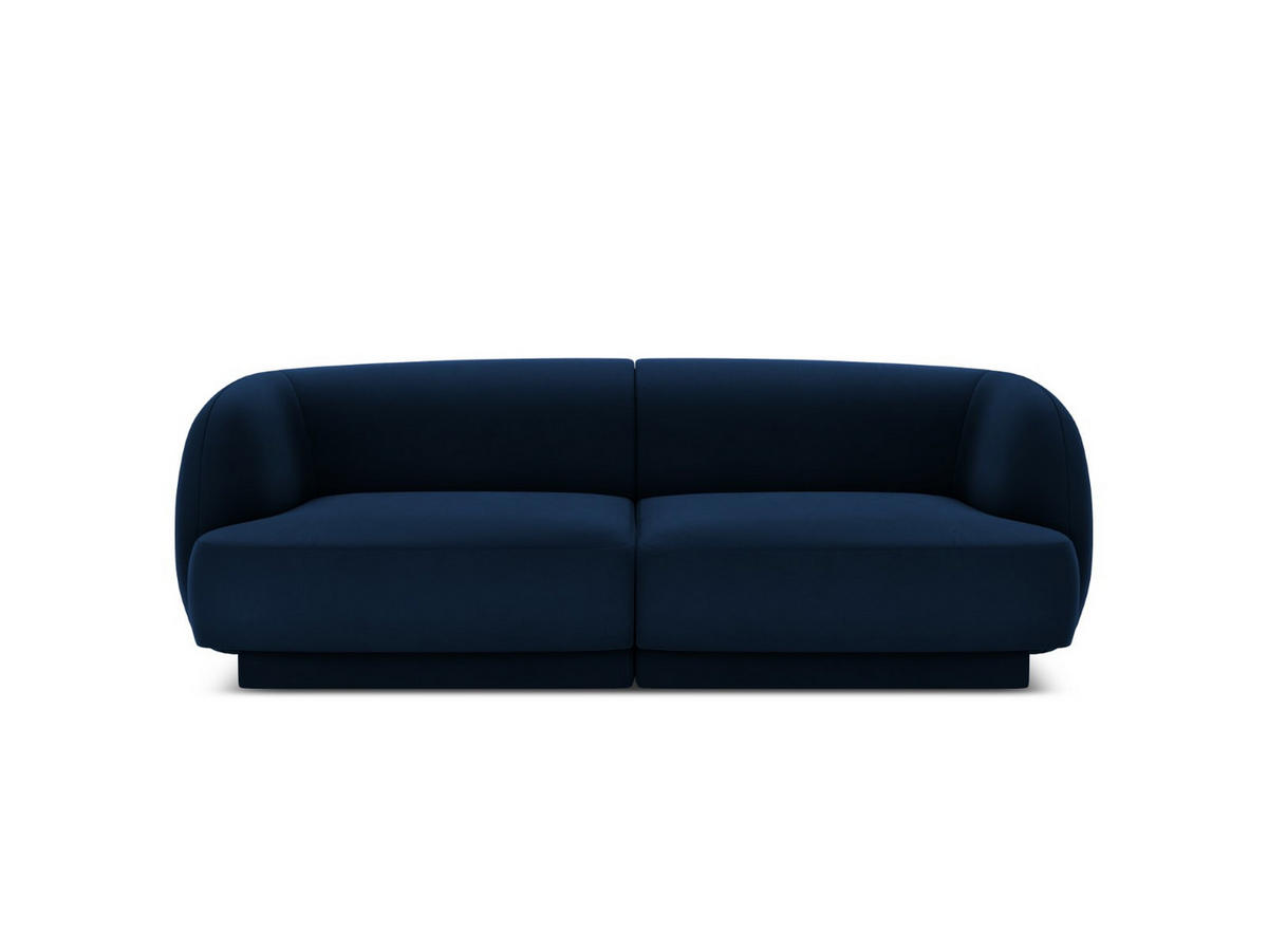 SOFA Miley aus Samt königsblau 2 Sitzplätze - Blau, Textil (90/70/180cm) - Micadoni