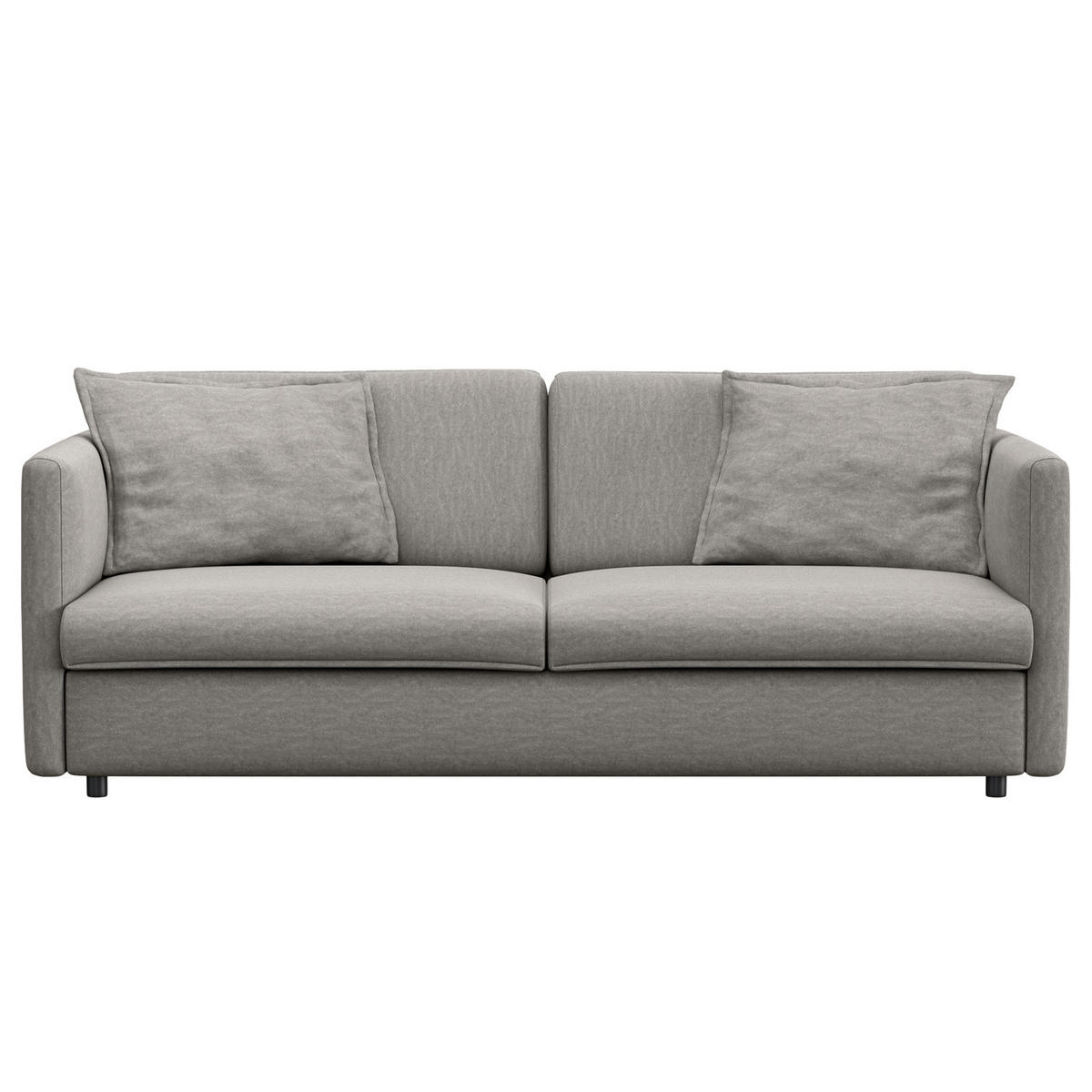 3-SITZER SOFA - Schwarz/Grau, Kunststoff/Textil (219/84/117cm) - home24