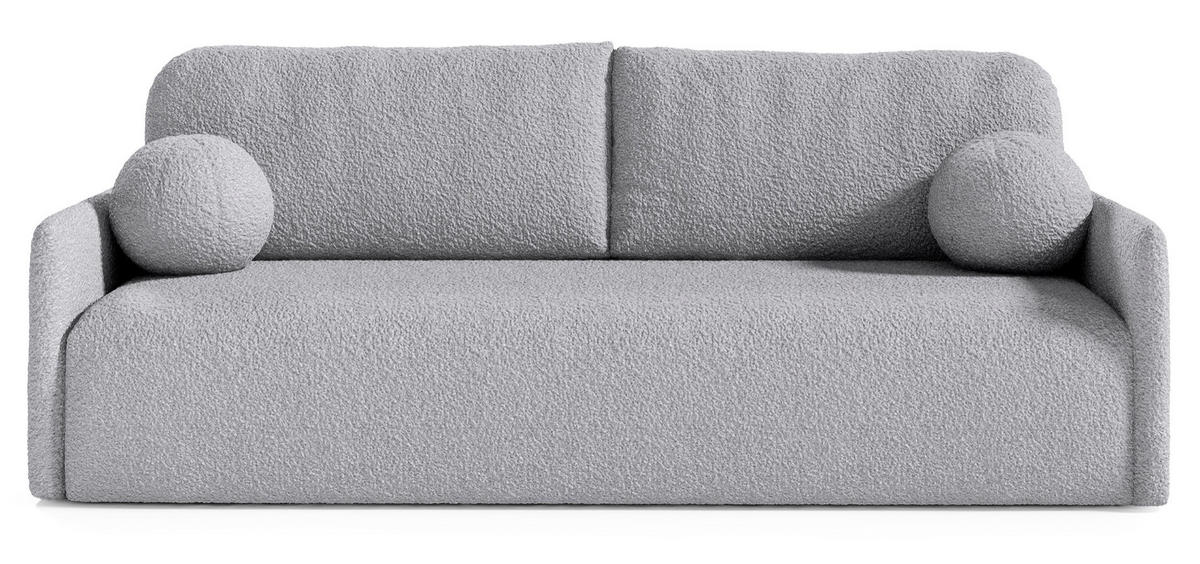 SOFA Glove Grau mit Bouclé-Bezug - Grau, Kunststoff/Textil (206/95/87cm) - Selsey