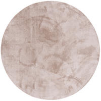 HOCHFLORTEPPICH LIVORNO RUND SUPER SOFT - Beige, Textil (133/133cm) - Snapstyle