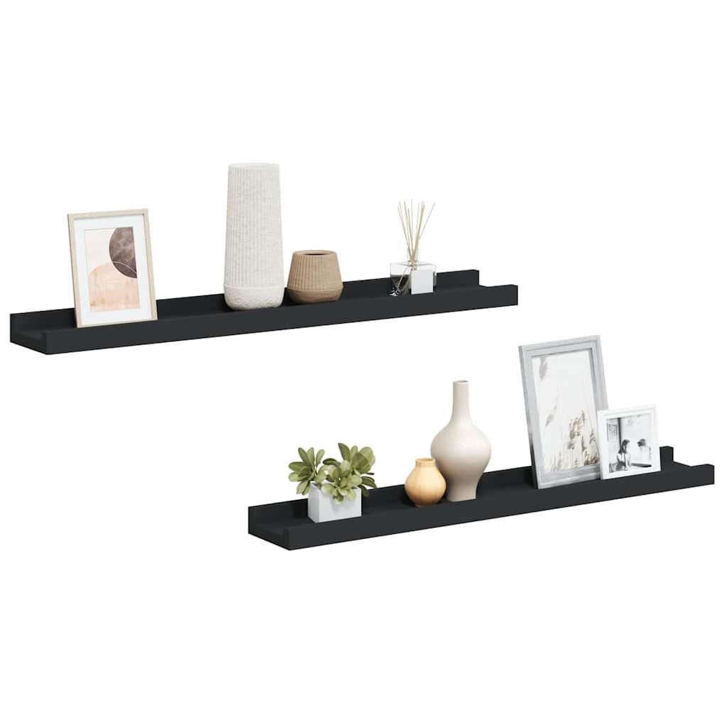 BILDERLEISTEN 2Er Set Schwarz 60/9/3 Cm Mdf - Schwarz, Holzwerkstoff (9/3/60cm) - vidaXL