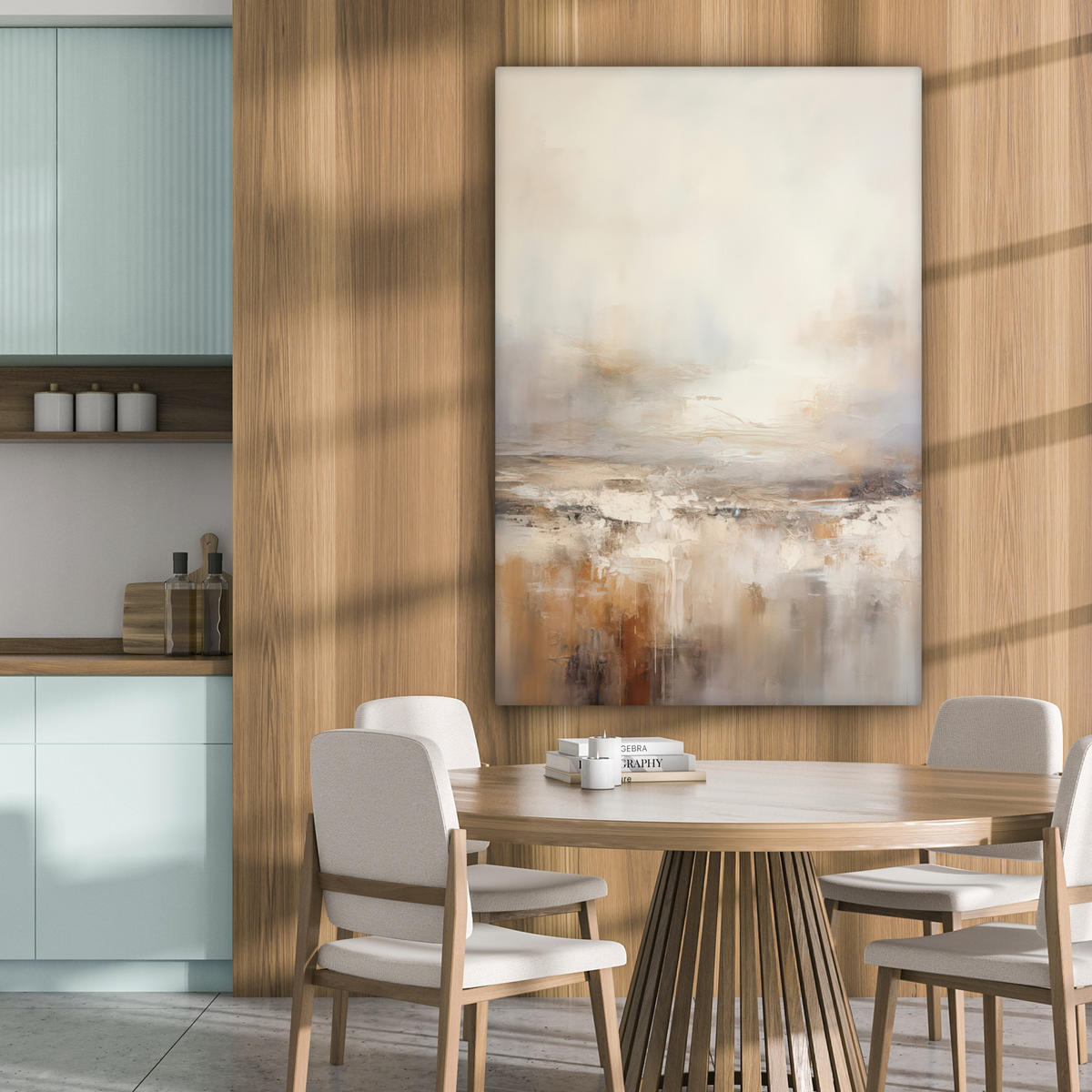 LEINWANDBILD - Kunst - Industriell - Grau - Braun - Abstrakt - 80x120 - Wanddeko - Sandfarben, Textil (80/120cm) - MuchoWow