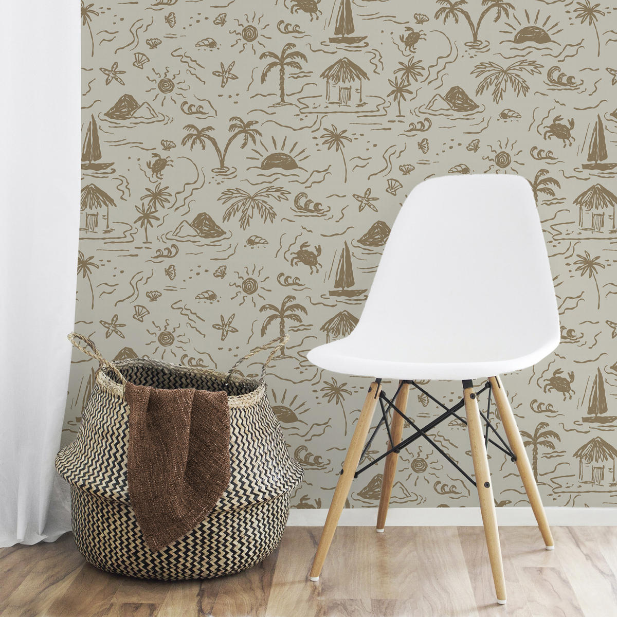 TAPETE Sunset Island - Gelb, Papier/Kunststoff (53/1000cm) - Superfresco Easy