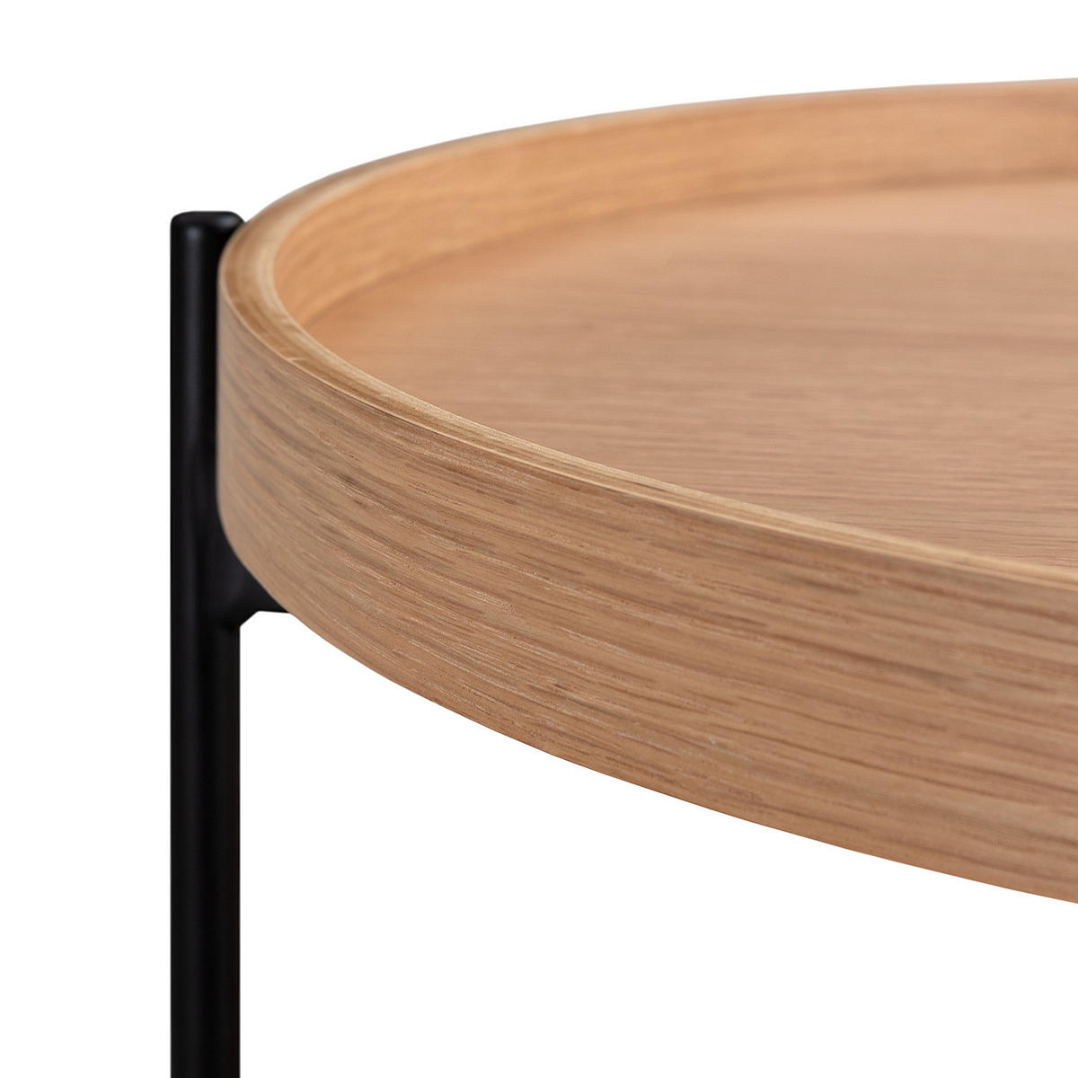 BEISTELLTISCH - Echtholzfurnier - Eichefarben, Holzwerkstoff/Metall (52/52/45cm) - home24