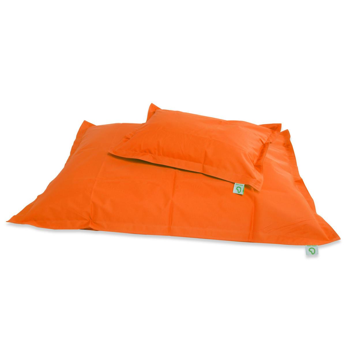 SITZSACK XXL 2er Set "Square" + "BeBi" - Orange, Textil (140/25/180cm) - Green Bean