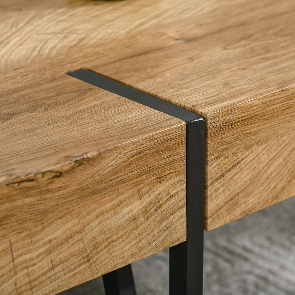COUCHTISCH DE-15735 industrieller Stil Holzoptik - Naturfarben, Holzwerkstoff (105/60/42cm) - ComfortXL
