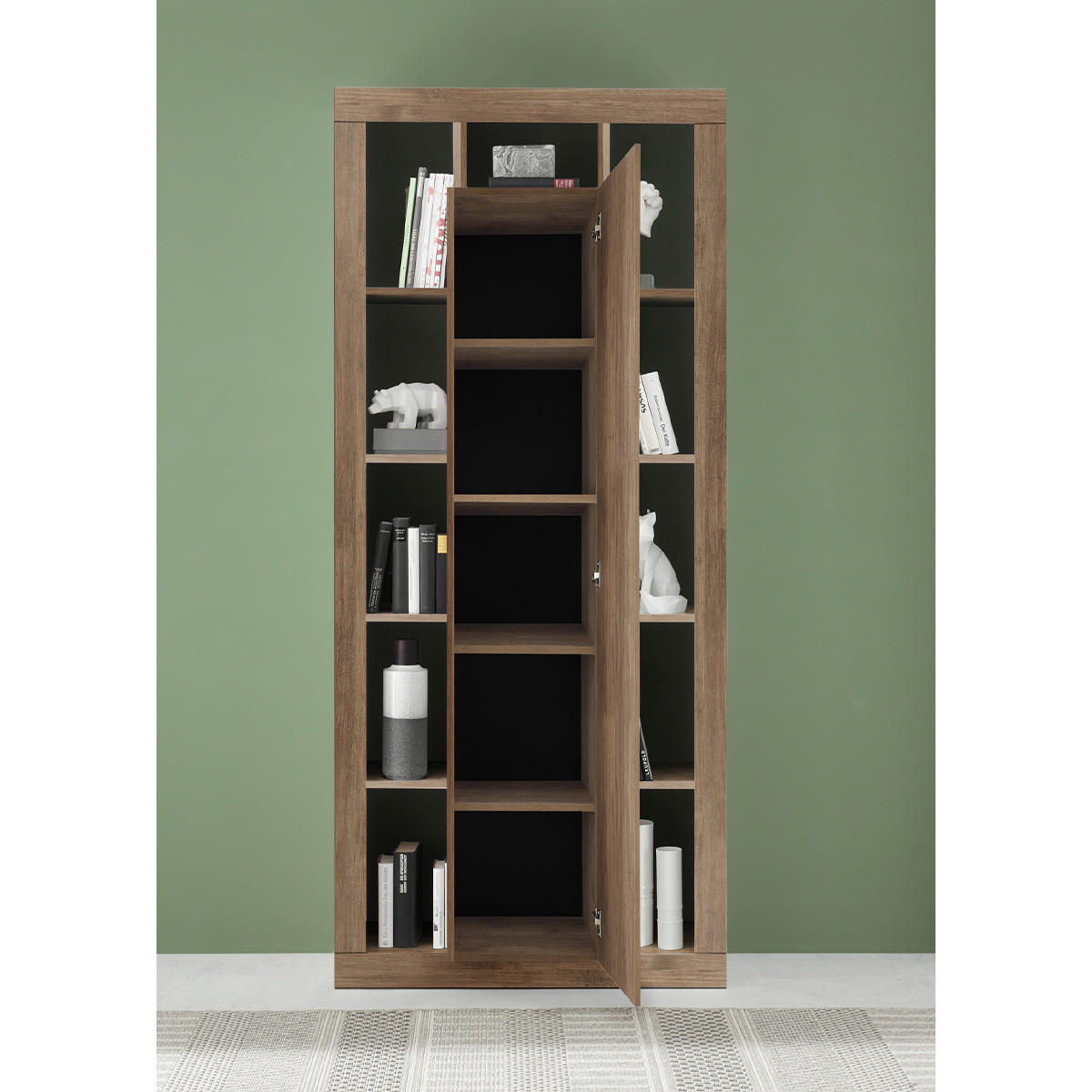 BÜCHERREGAL 1 Tür H217 cm - Rimini - Eiche Artisan, Holzwerkstoff (40/217/95cm) - Calicosy