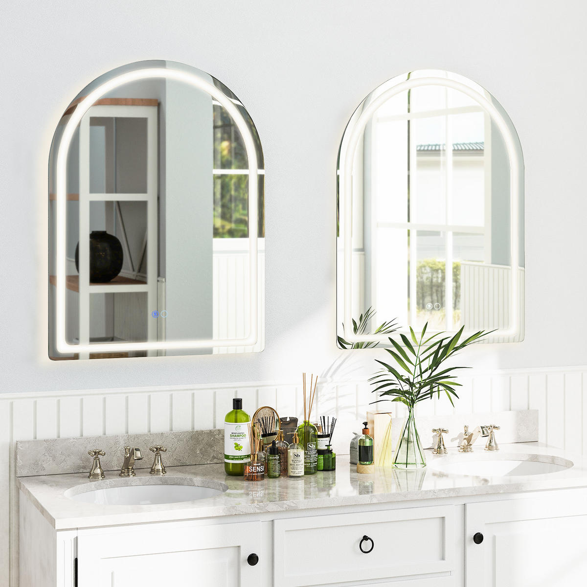 BADEZIMMERSPIEGEL Silber - Silberfarben, Glas (60/3/80cm) - COSTWAY