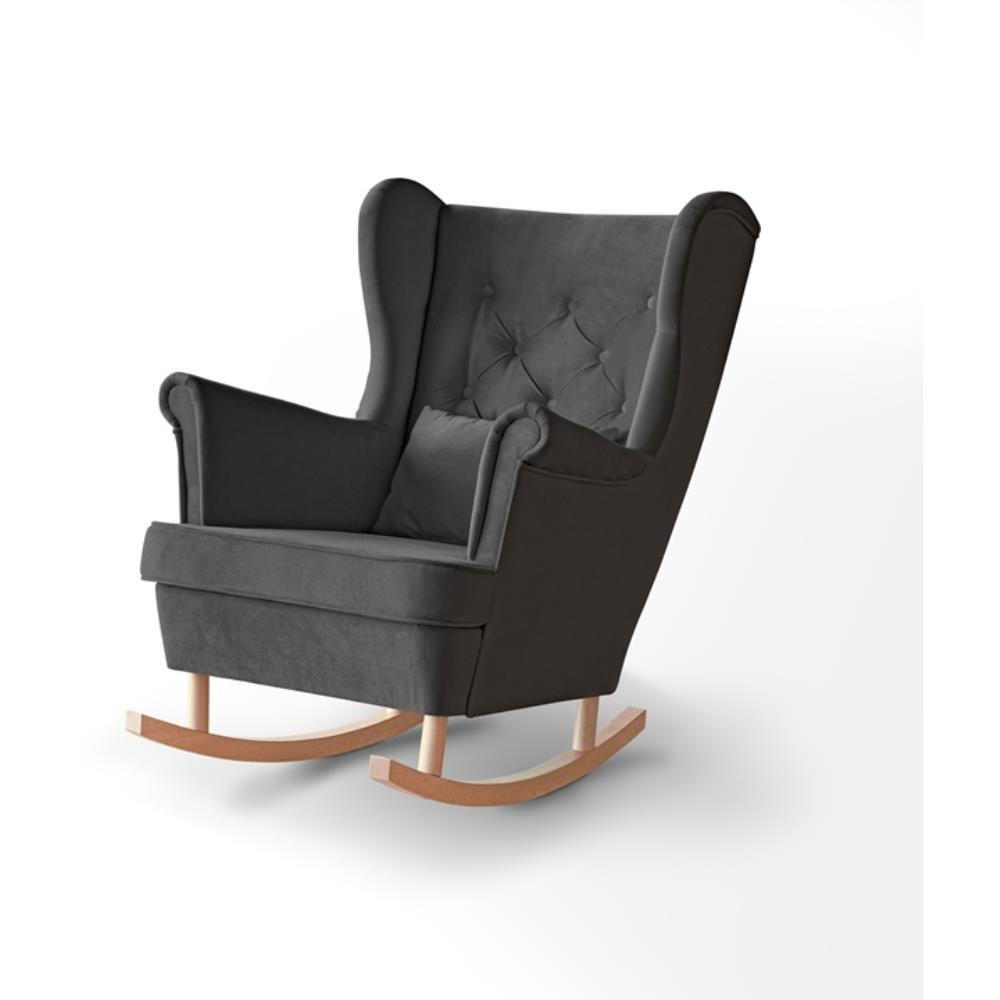 Beautysofa Schaukelstuhl Grau 82x103x108 cm