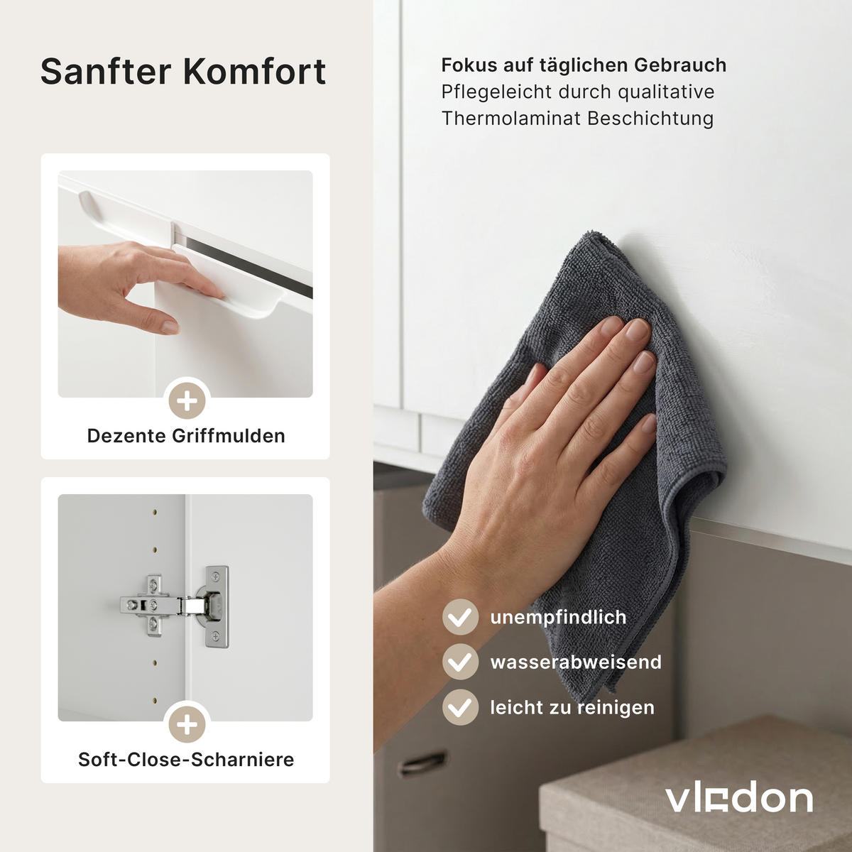 BÜROSCHRANK Logan Fronten in Weiß Hochglanz - Weiß Hochglanz, Holzwerkstoff (82/184/37cm) - Vladon