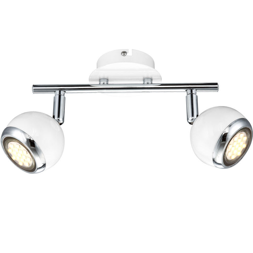 LED DECKENLEUCHTE OMAN Weiß Chromring - Weiß, Metall (25/10/15cm) - Globo Lighting