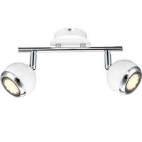 LED DECKENLEUCHTE OMAN Weiß Chromring - Weiß, Metall (25/10/15cm) - Globo Lighting