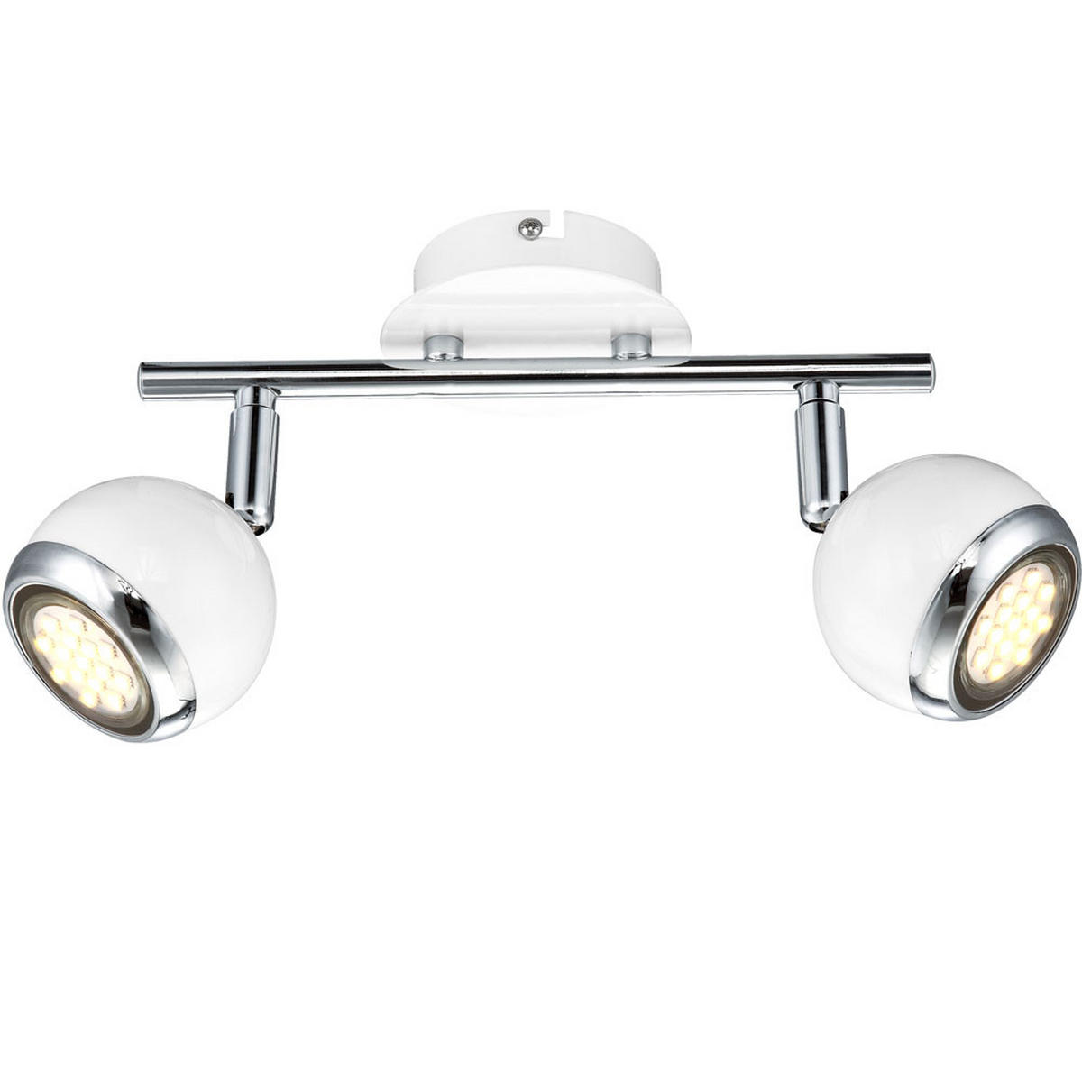 LED DECKENLEUCHTE OMAN Weiß Chromring - Weiß, Metall (25/10/15cm) - Globo Lighting