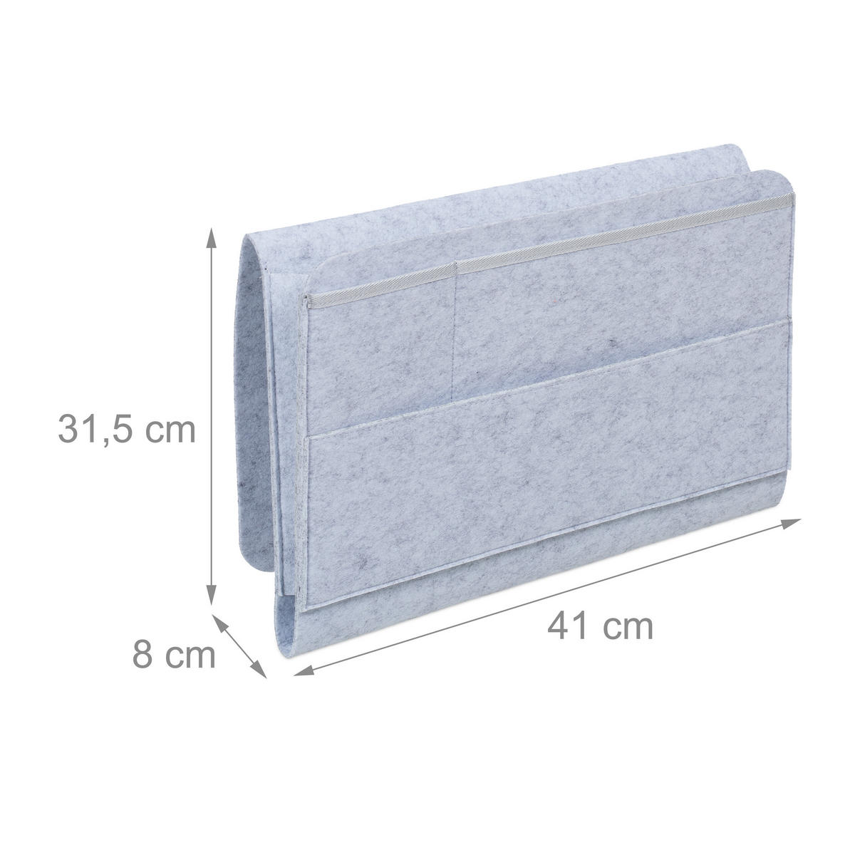 2XBETTTASCHE - Grau, Textil (8/41/31.5cm) - Relaxdays