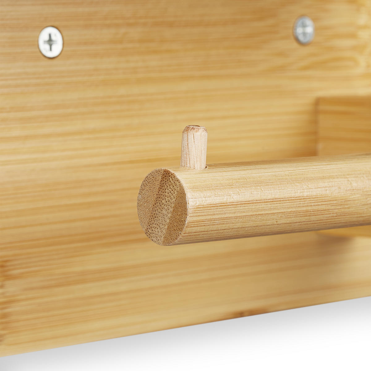 TOILETTENPAPIERHALTER Bambus - Hellbraun, Holz (16/12/10.3cm) - Relaxdays