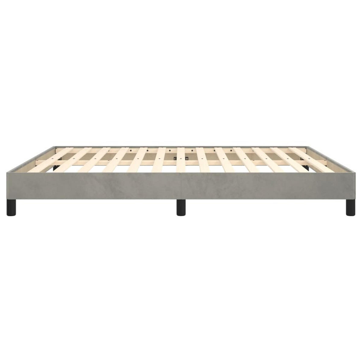 BETTGESTELL Ohne Matratze Hellgrau 180/200 Cm Samt - Grau, Textil (180/200cm) - vidaXL