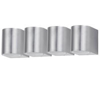 AUSSEN-WANDLEUCHTE Glas Silber gebürstet 4er Set - Silberfarben, Glas (7/8/9.4cm)
