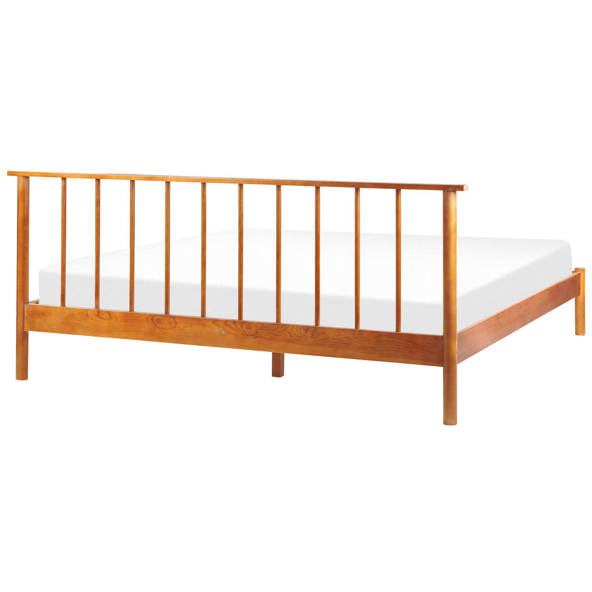 HOLZBETT 180/200cm Heller Holzfarbton Barret - Hellbraun, Holz (180/200cm) - Beliani