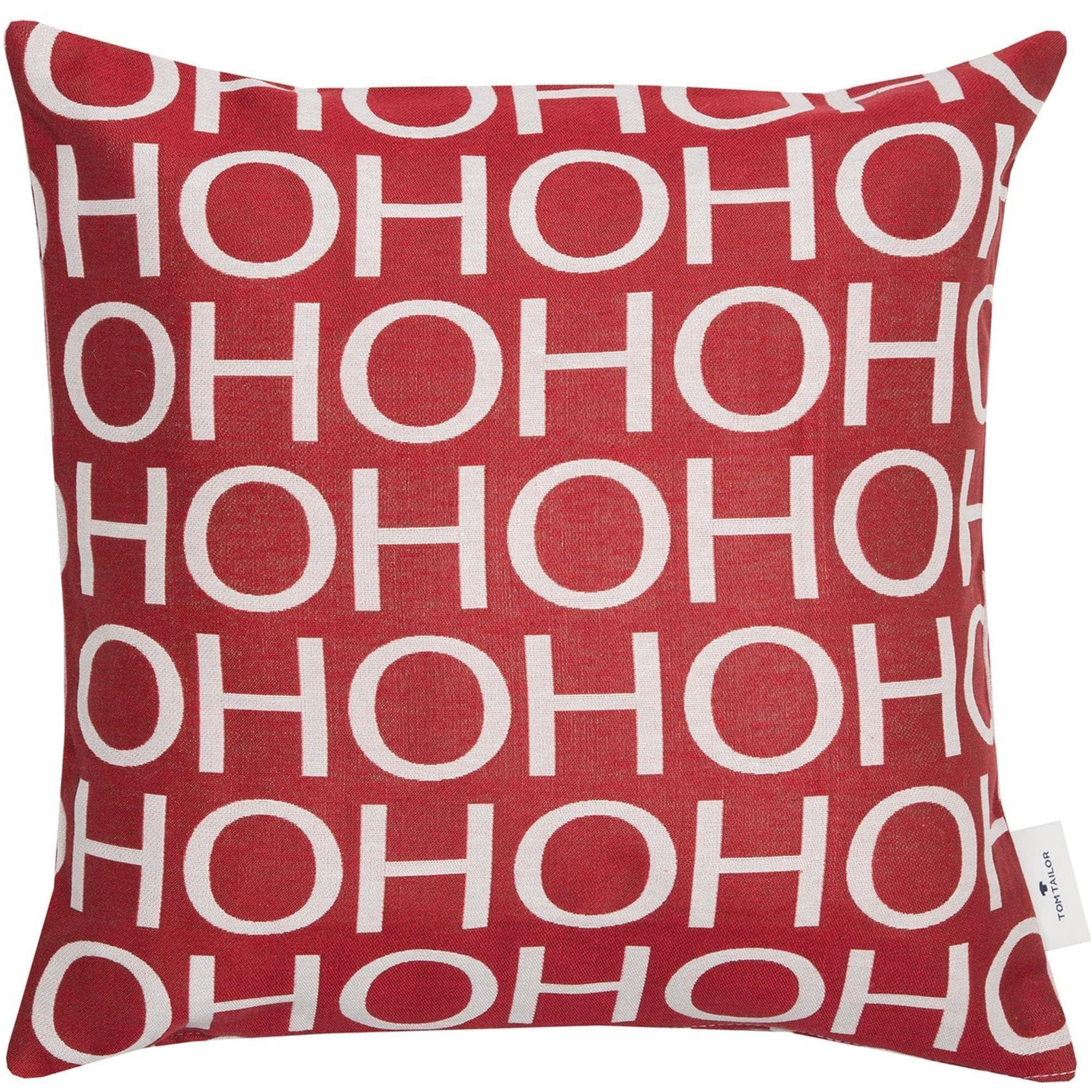 ZIERKISSENHÜLLE HO HO HO - Rot, Textil (40/40cm) - Tom Tailor