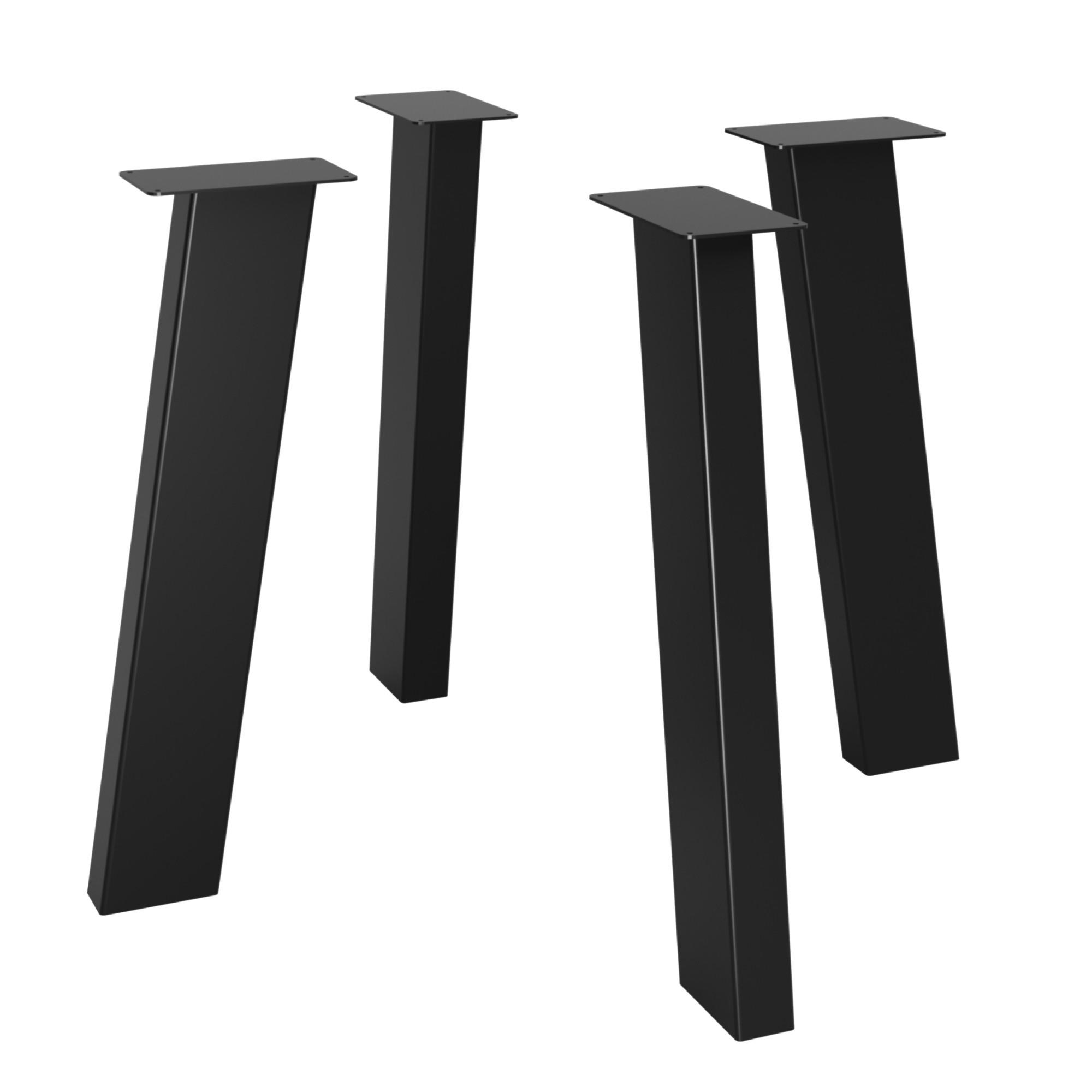 TISCHBEINE Melmak Extreme 4er-Set Schwarz 72cm - Schwarz, Metall (12/72/8cm) - Metalo Pro
