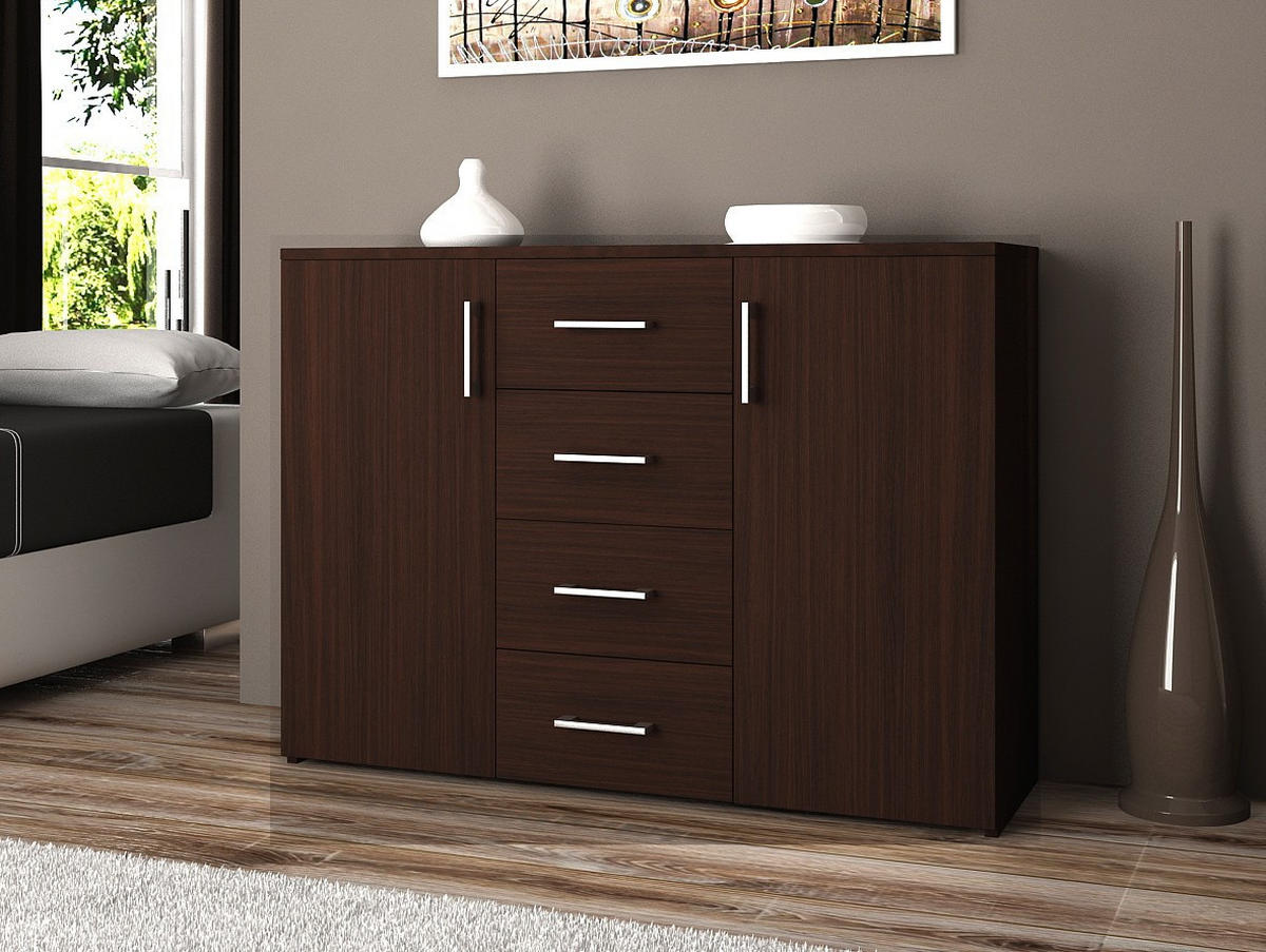 KOMMODE Dunkelbraun 80/110/35 - Dunkelbraun, Holzwerkstoff (110/80/35cm) - RAUMHIRSCH FURNITURE