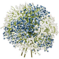 KUNSTBLUMEN Schleierkraut 10 Stück Bund Blau-Weiß 25 cm - Multicolor, Kunststoff (24cm)