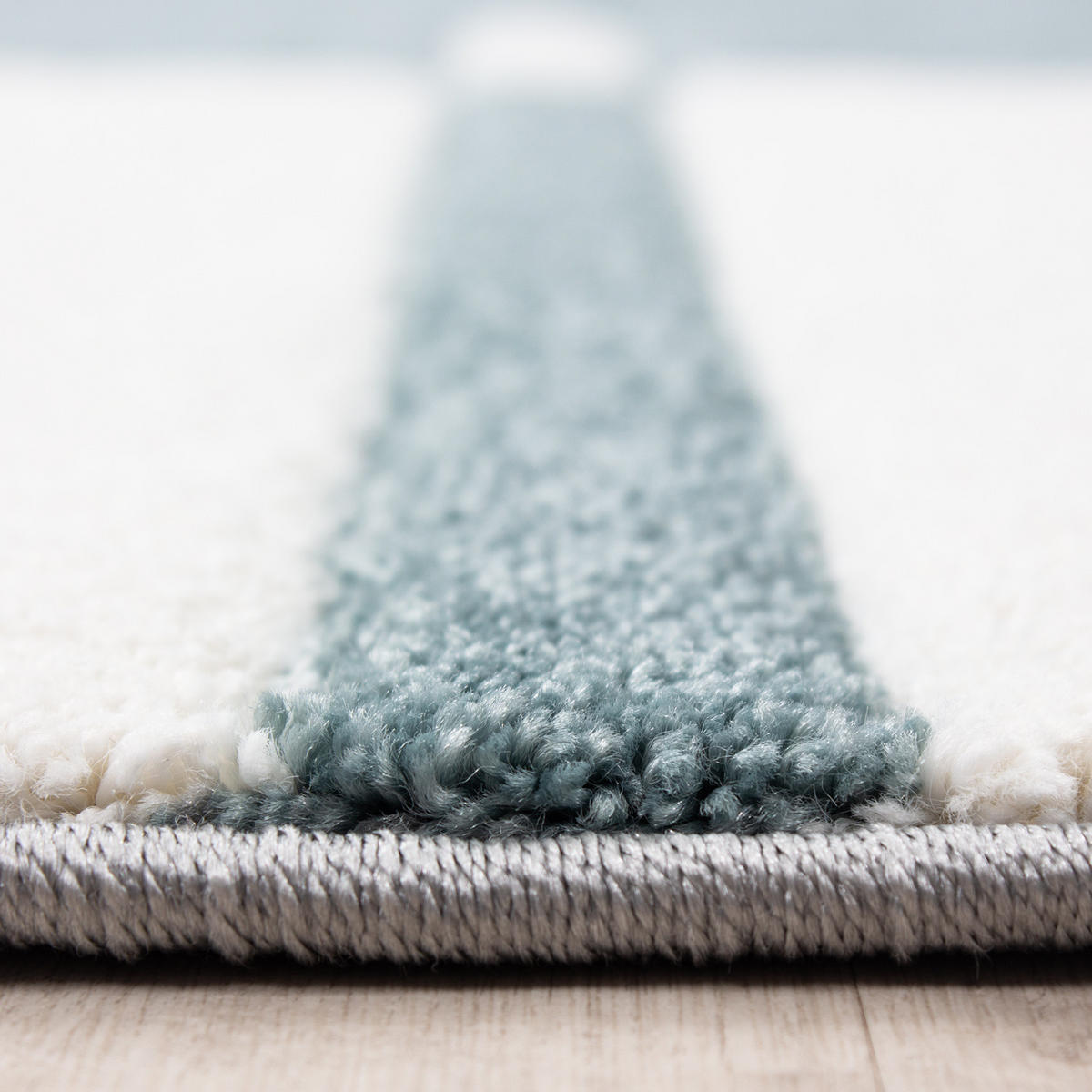TEPPICH Kurzflor Karo Muster Polypropylen Wohnzimmer Blau Läufer 80x150 - Blau, Textil (80/150cm) - KADIMA DESIGN
