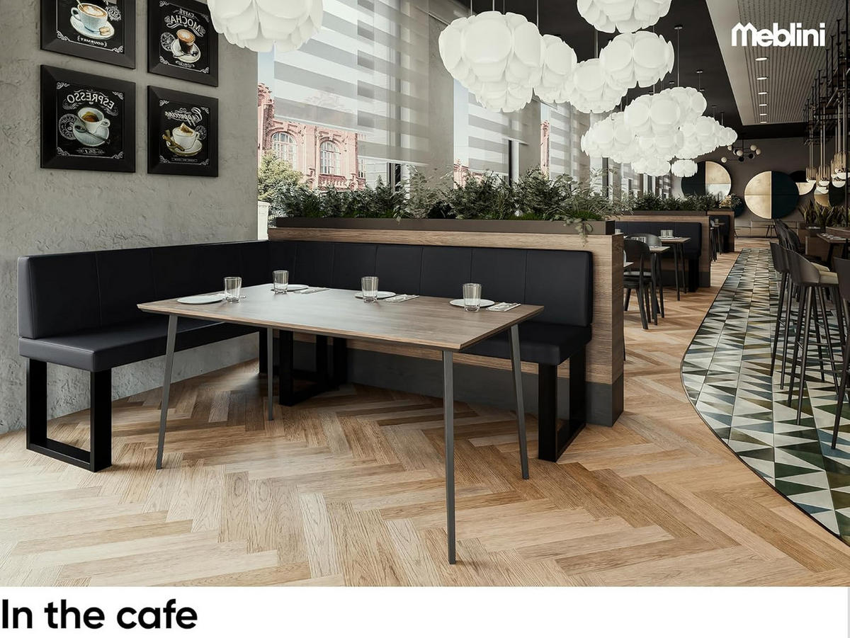 ECKBANK PETER_U - Schwarz, Leder (142/196cm) - Meblini