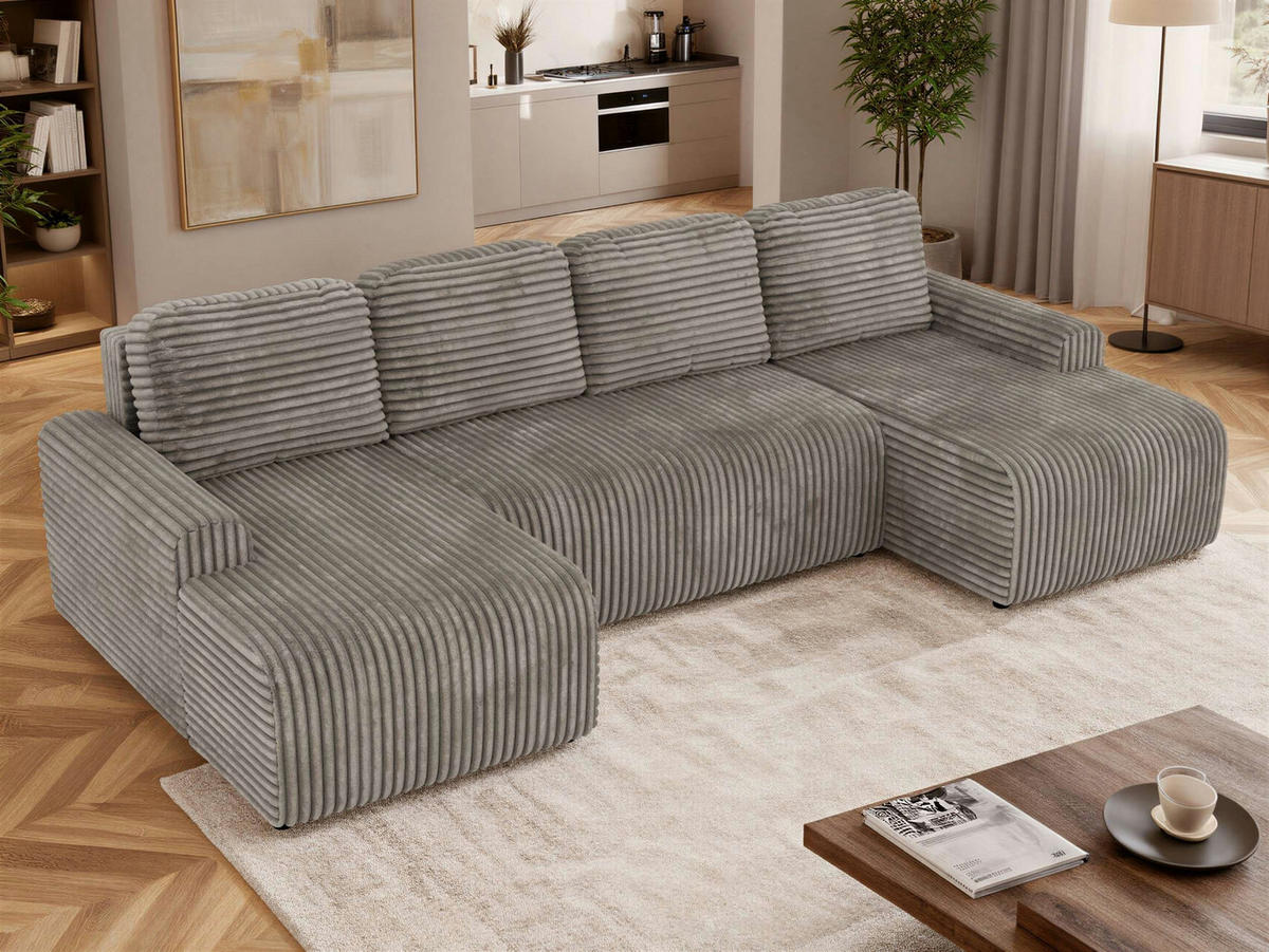 SEDACIA SÚPRAVA NESSARO U Svetlohnedá Manšester - svetlohnedá/čierna, textil/plast (312/92/151cm) - MKS