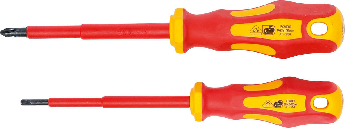 VDE-SCHRAUBENDREHER-SATZ | 2 TLG. - Multicolor, Kunststoff/Metall (1/1cm) - BGS technic