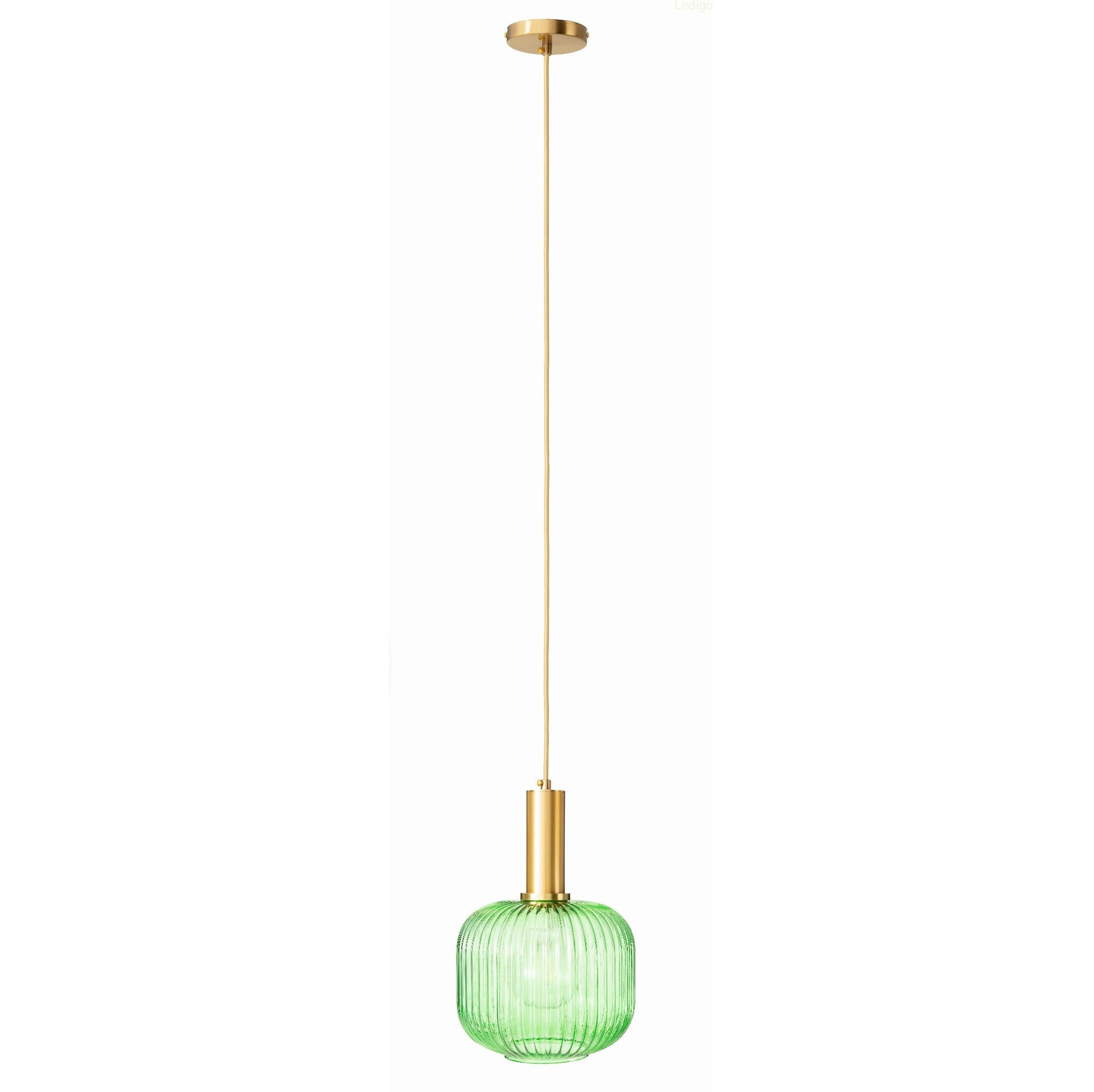 PENDELLEUCHTE Paris - Goldfarben/Grün, Glas/Metall (17/17/125cm) - kiki design