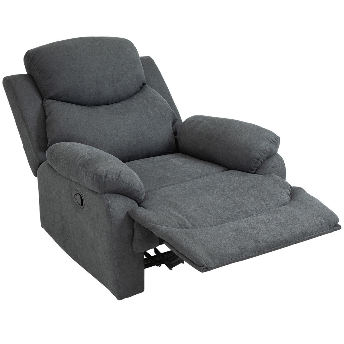 RELAXSESSEL DE-06356 Lesesessel, 150° neigbar, Leinenoptik Dunkelgrau - Dunkelgrau, Textil/Metall (88/102/93cm) - ComfortXL