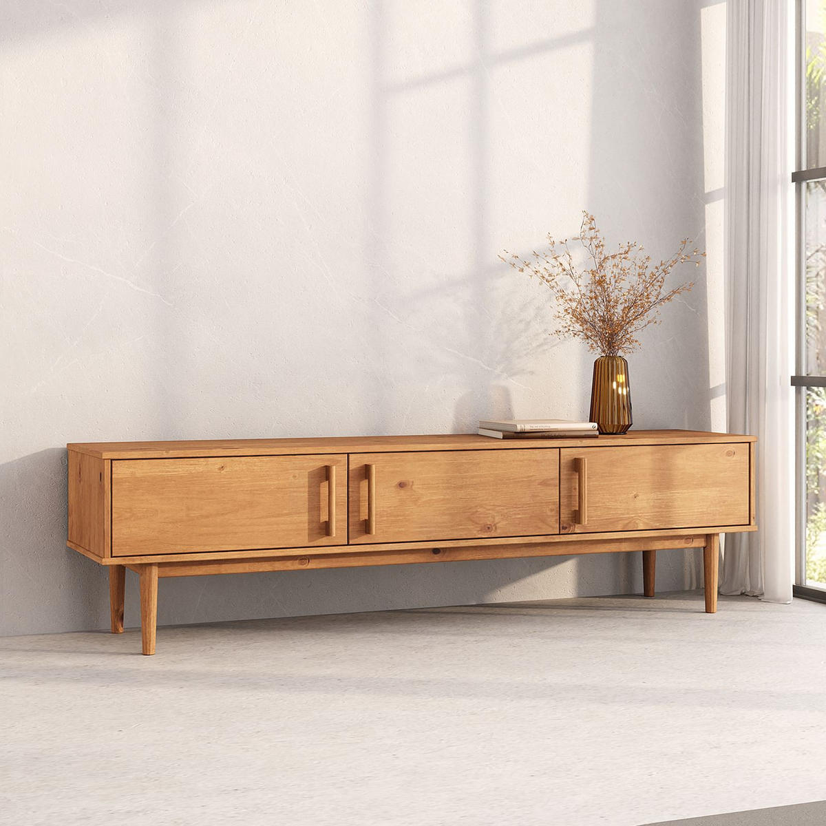 LOWBOARD TECCA - Eichefarben, Holz (180/48/41cm) - IDIMEX