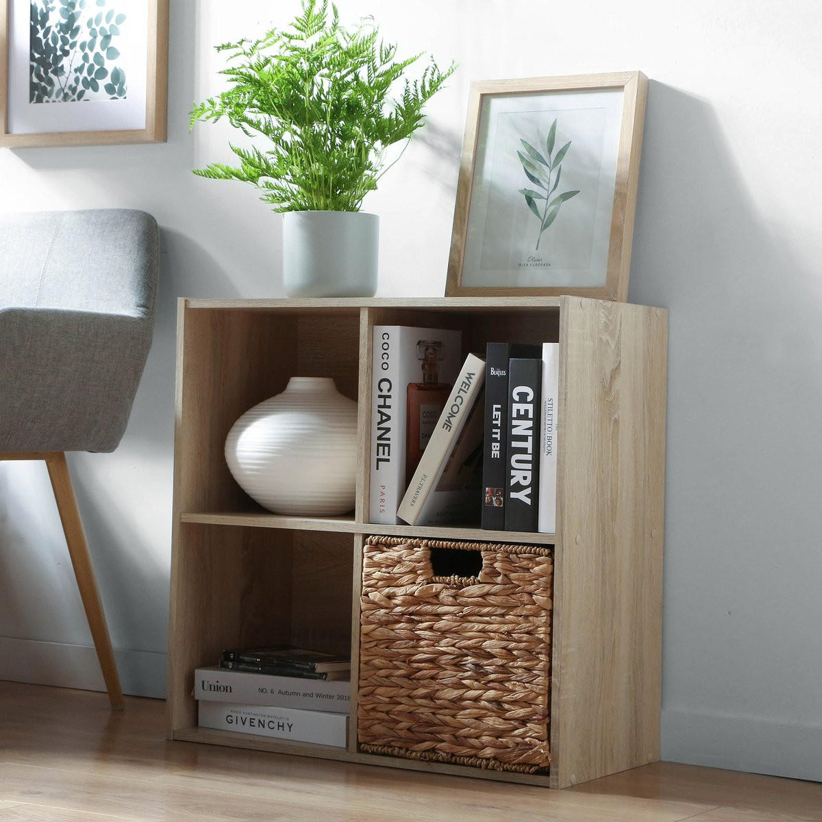 REGALMÖBEL 4 fächer 29,5/61,5/29,5 cm - Eichefarben, Holzwerkstoff (61.5/61.5/29.5cm) - Calicosy