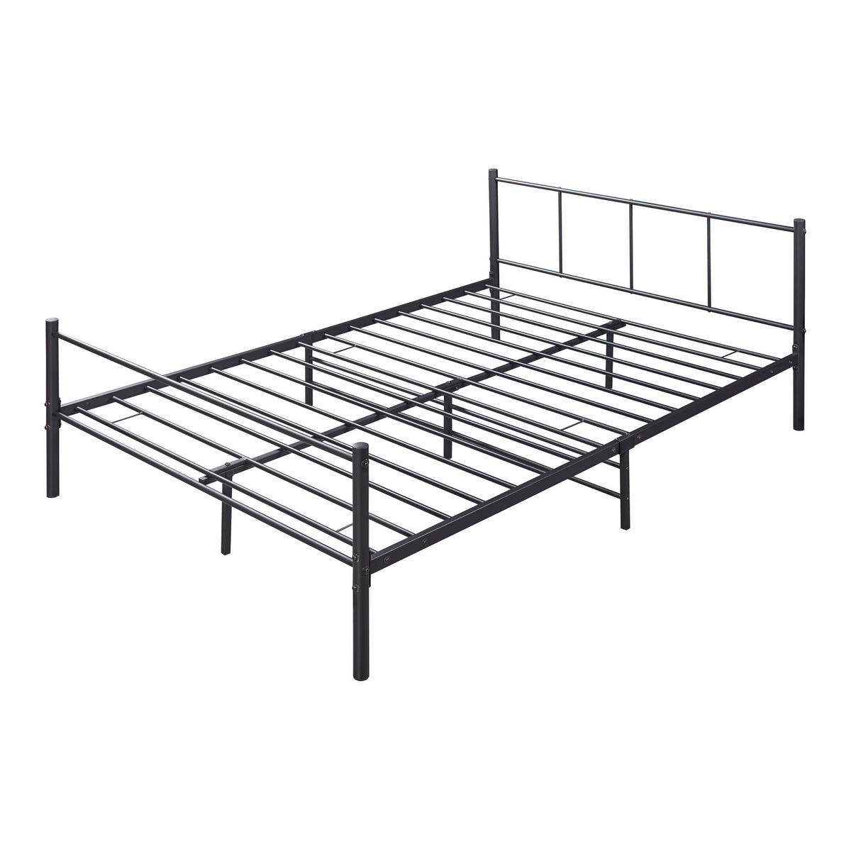 METALLBETT Laos - Schwarz, Metall (140/200cm) - [en.casa]